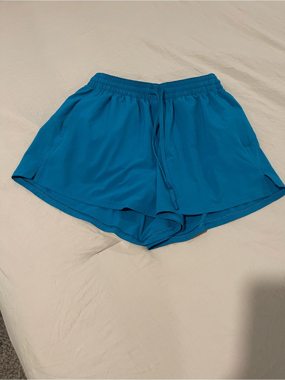 Lululemon Tracker Short V 4” Blue Teal Lined Running Shorts